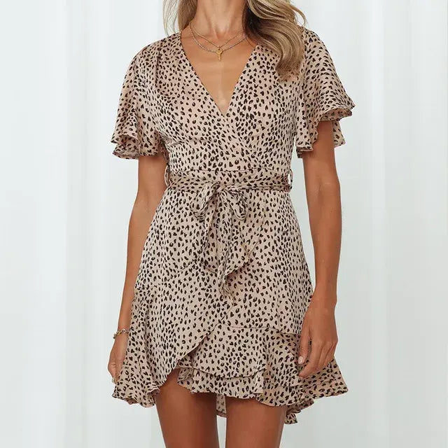 Chic Summer V-Neck Ruffle Dress