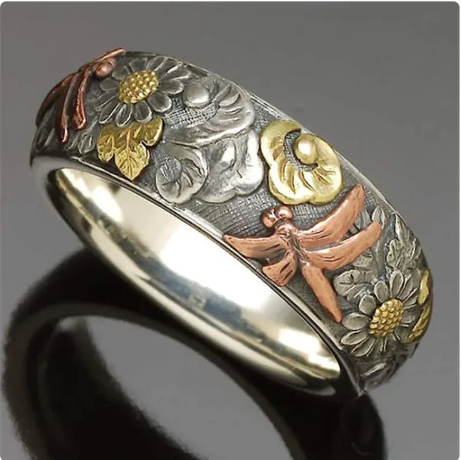 Antique Sunflower & Dragonfly Statement Ring - ModaFamilies Antique Sunflower & Dragonfly Statement Ring - ModaFamilies | Product Image or Size Chart