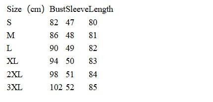 Size chart for the ribbed off-shoulder dress showing bust, sleeve length, and overall length measurements for sizes S to 3XL.