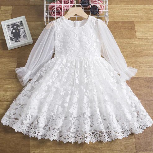 Girls' Long Sleeve Lace Princess Dress - ModaFamilies Girls' Long Sleeve Lace Princess Dress - ModaFamilies | Product Image or Size Chart