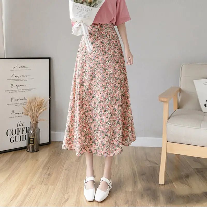 High Waist Chiffon Daisy A - line Mid - length Dress - ModaFamilies High Waist Chiffon Daisy A - line Mid - length Dress - ModaFamilies | Product Image or Size Chart