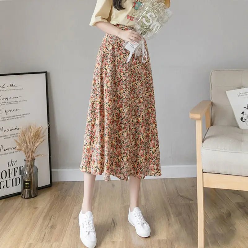 High Waist Chiffon Daisy A - line Mid - length Dress - ModaFamilies High Waist Chiffon Daisy A - line Mid - length Dress - ModaFamilies | Product Image or Size Chart