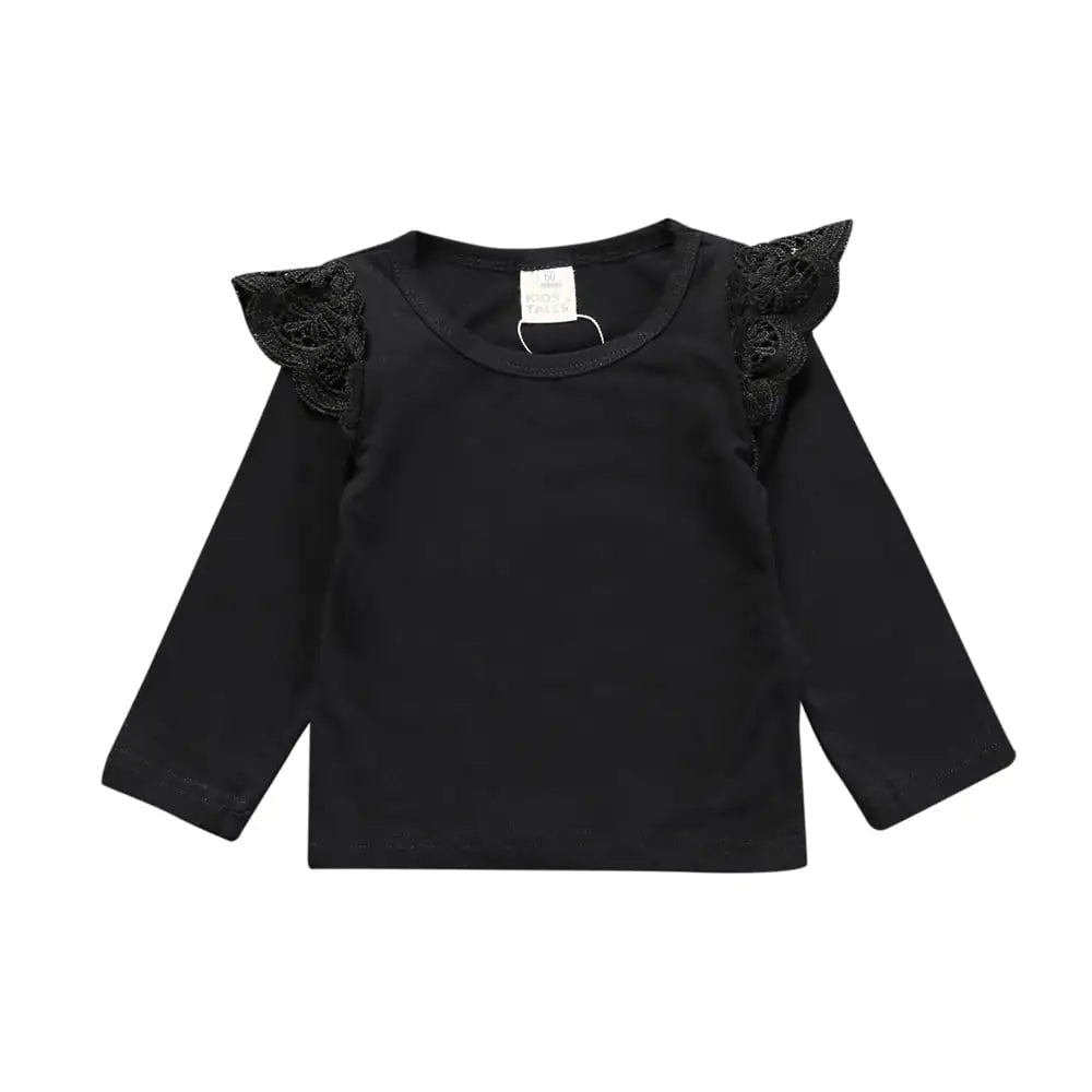 Lace Cotton Long - Sleeve T-Shirt for Girls – Perfect for Layering - ModaFamilies Lace Cotton Long - Sleeve T-Shirt for Girls – Perfect for Layering - ModaFamilies | Product Image or Size Chart