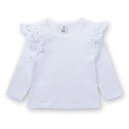Lace Cotton Long - Sleeve T-Shirt for Girls – Perfect for Layering - ModaFamilies Lace Cotton Long - Sleeve T-Shirt for Girls – Perfect for Layering - ModaFamilies | Product Image or Size Chart