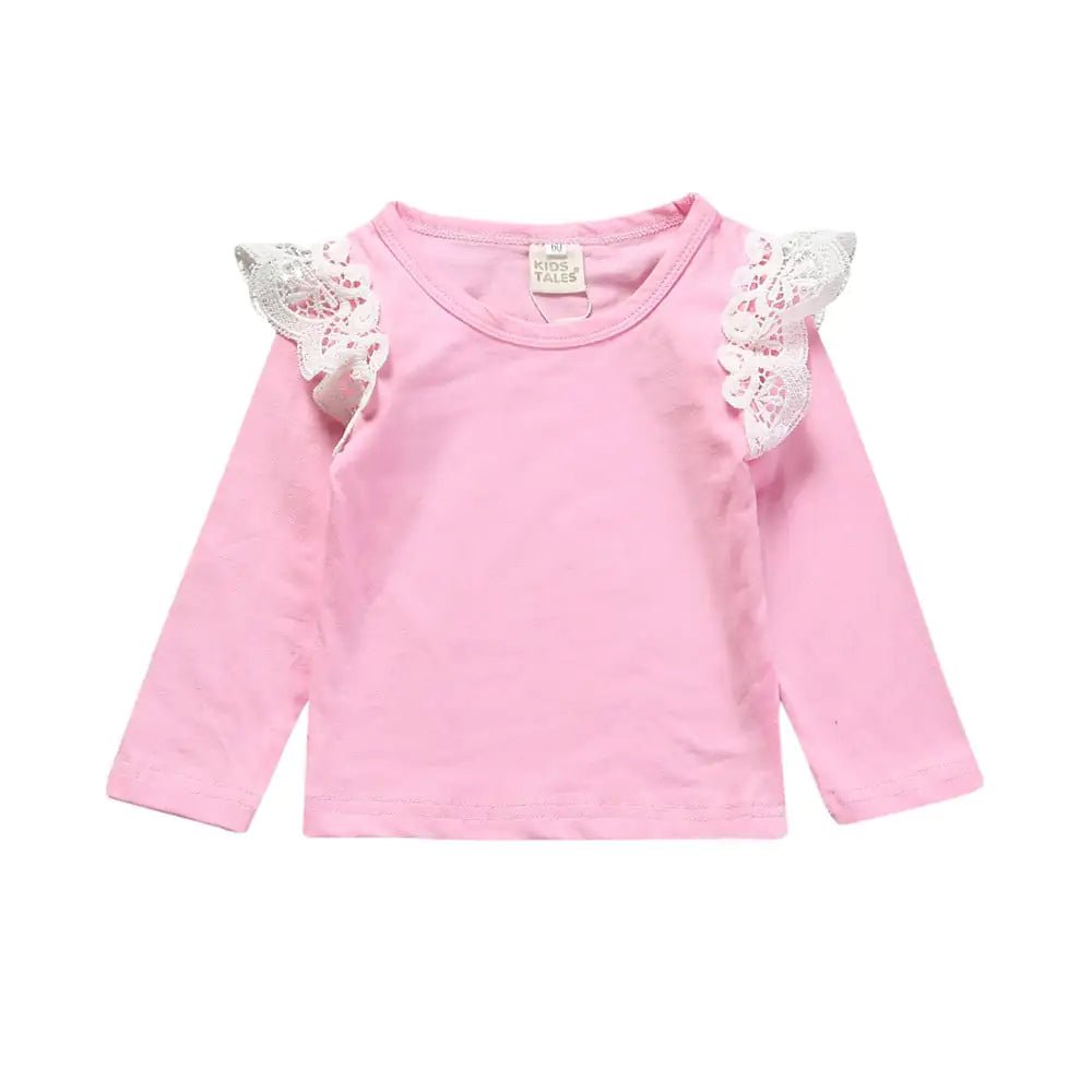 Lace Cotton Long - Sleeve T-Shirt for Girls – Perfect for Layering - ModaFamilies Lace Cotton Long - Sleeve T-Shirt for Girls – Perfect for Layering - ModaFamilies | Product Image or Size Chart