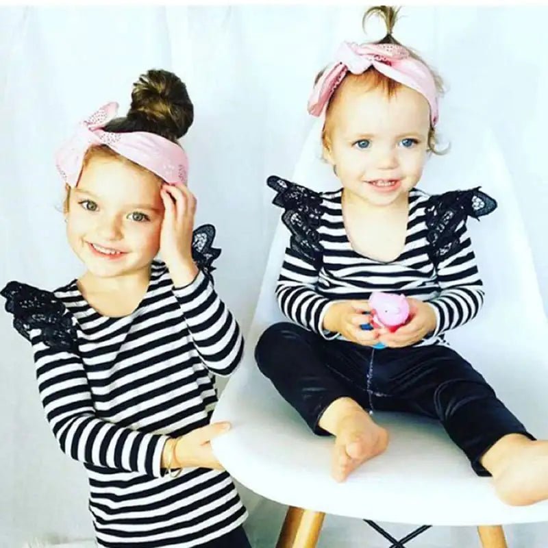 Lace Cotton Long - Sleeve T-Shirt for Girls – Perfect for Layering - ModaFamilies Lace Cotton Long - Sleeve T-Shirt for Girls – Perfect for Layering - ModaFamilies | Product Image or Size Chart