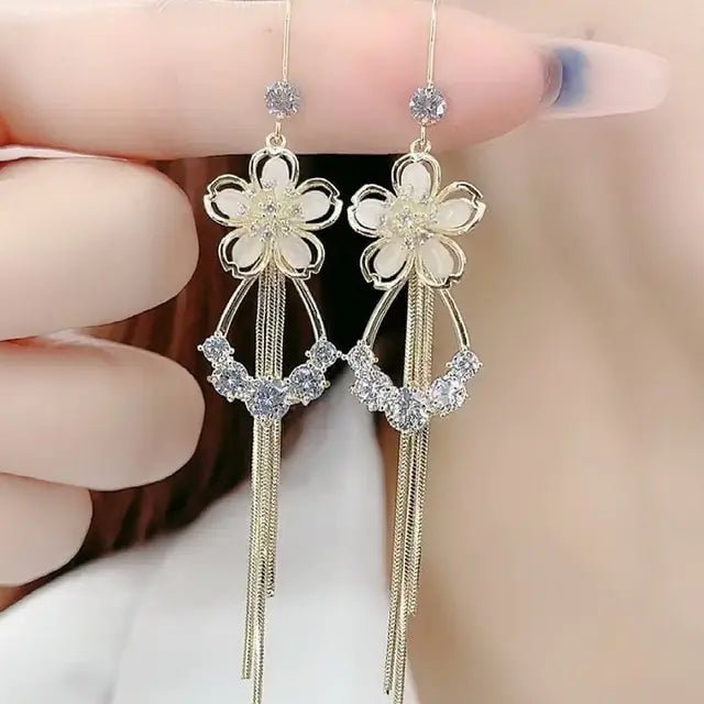 Opal Blossom Tassel Earring Collection - ModaFamilies Opal Blossom Tassel Earring Collection - ModaFamilies | Product Image or Size Chart