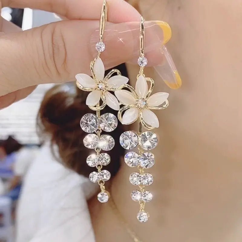 Opal Blossom Tassel Earring Collection - ModaFamilies Opal Blossom Tassel Earring Collection - ModaFamilies | Product Image or Size Chart