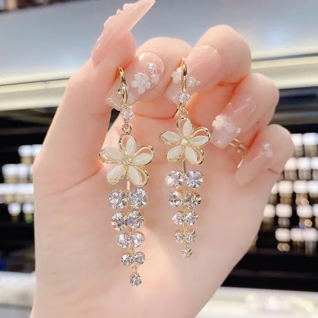 Opal Blossom Tassel Earring Collection - ModaFamilies Opal Blossom Tassel Earring Collection - ModaFamilies | Product Image or Size Chart