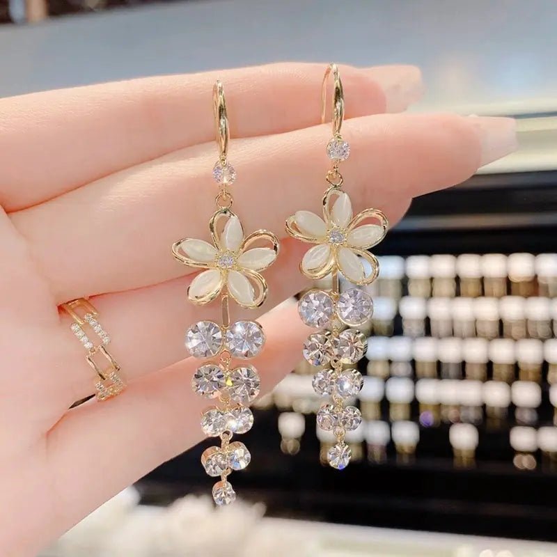Opal Blossom Tassel Earring Collection - ModaFamilies Opal Blossom Tassel Earring Collection - ModaFamilies | Product Image or Size Chart