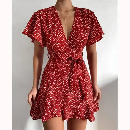 Chic Summer V-Neck Ruffle Dress
