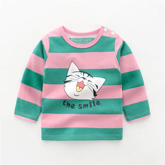 Playful Layers – Girls' Long - Sleeved Cotton T-Shirt - ModaFamilies Playful Layers – Girls' Long - Sleeved Cotton T-Shirt - ModaFamilies | Product Image or Size Chart