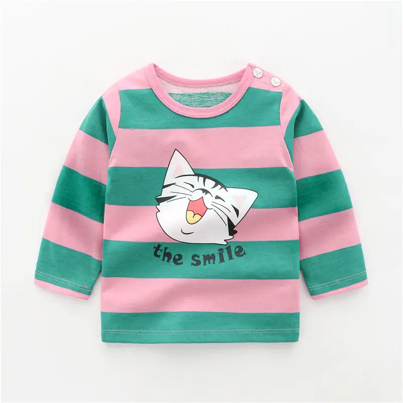 Playful Layers – Girls' Long - Sleeved Cotton T-Shirt - ModaFamilies Playful Layers – Girls' Long - Sleeved Cotton T-Shirt - ModaFamilies | Product Image or Size Chart