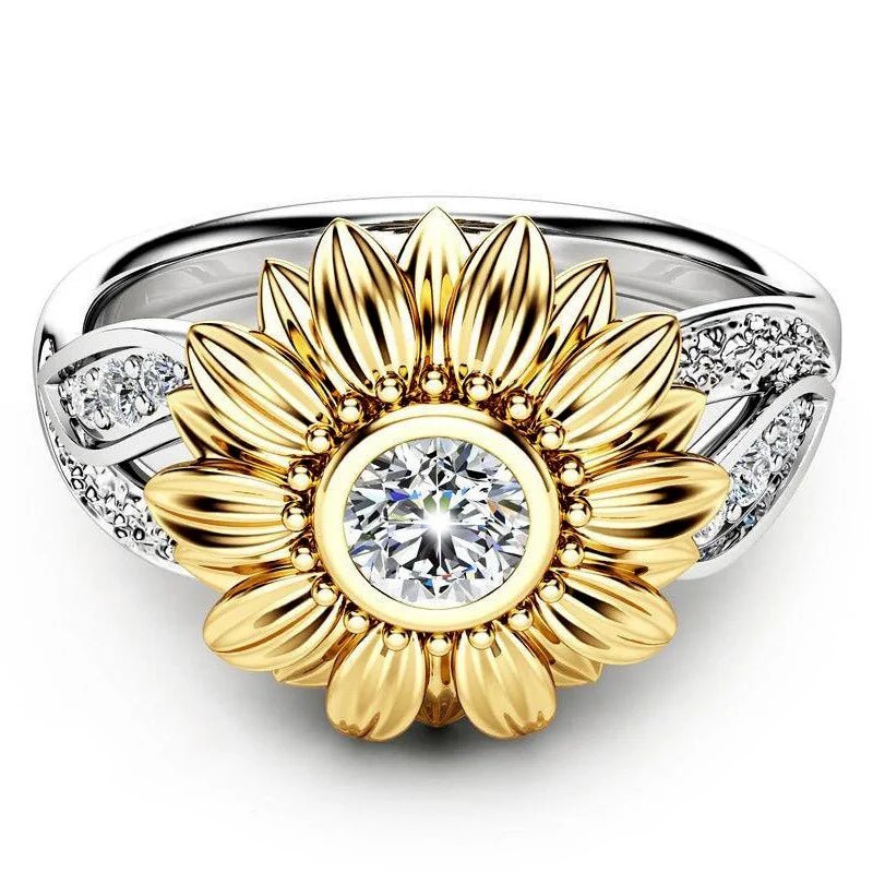 Sparkling Silver Sunflower Ring - ModaFamilies Sparkling Silver Sunflower Ring - ModaFamilies | Product Image or Size Chart
