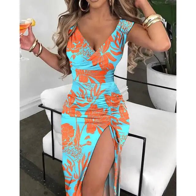 Summer Women's V - Neck Bodycon Dress – Casual, Elegant & Perfect for Beach Parties - ModaFamilies Summer Women's V - Neck Bodycon Dress – Casual, Elegant & Perfect for Beach Parties - ModaFamilies | Product Image or Size Chart