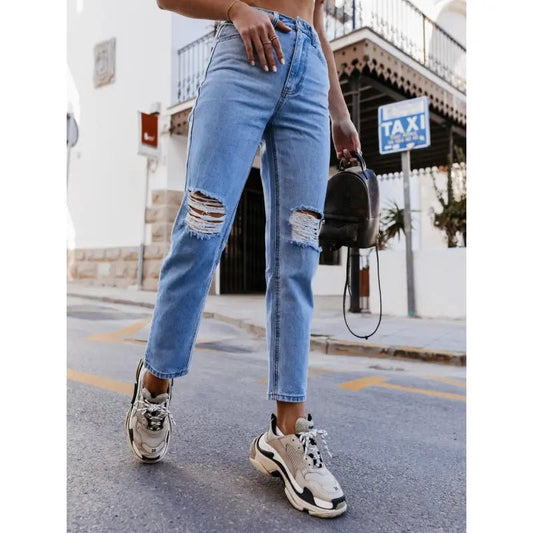 Trendy Ripped Straight - Leg Jeans - ModaFamilies Trendy Ripped Straight - Leg Jeans - ModaFamilies | Product Image or Size Chart