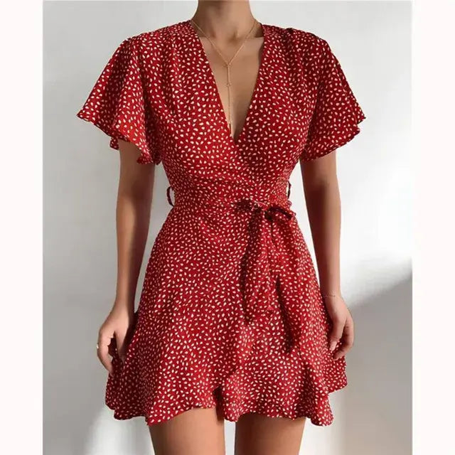 Chic Summer V-Neck Ruffle Dress