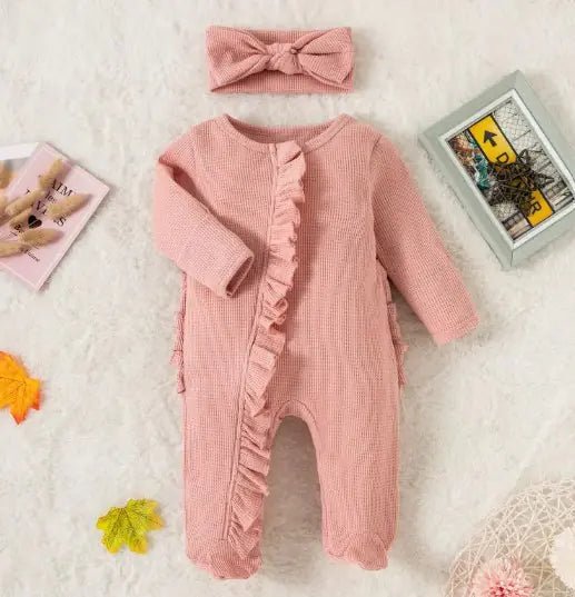 Zipper Lace Baby Romper – Candy Color Footed Onesie - ModaFamilies Zipper Lace Baby Romper – Candy Color Footed Onesie - ModaFamilies | Product Image or Size Chart