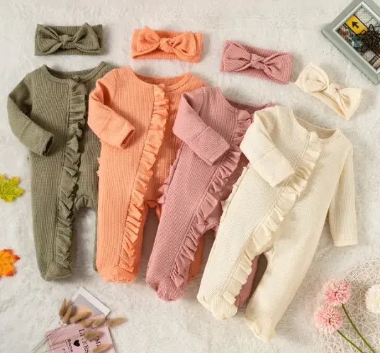 Zipper Lace Baby Romper – Candy Color Footed Onesie - ModaFamilies Zipper Lace Baby Romper – Candy Color Footed Onesie - ModaFamilies | Product Image or Size Chart