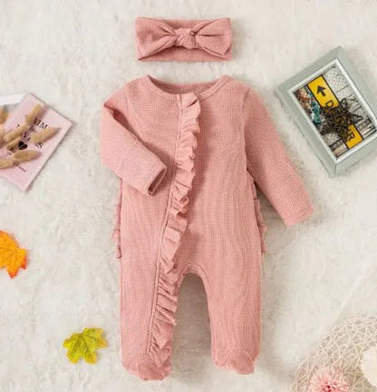 Zipper Lace Baby Romper – Candy Color Footed Onesie - ModaFamilies Zipper Lace Baby Romper – Candy Color Footed Onesie - ModaFamilies | Product Image or Size Chart